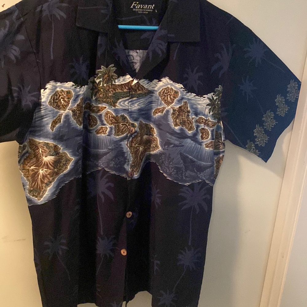 FAVANT Hawaiian Islands 5 Button Down Shirt